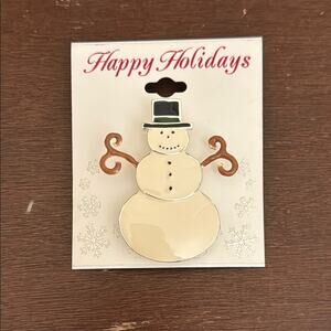 Festive Snowman Holiday Pin NWT
